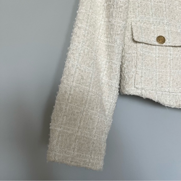 MARK EDWARDS Tweed Blazer | White & Gold | Size: M | Women - Picture 3 of 8